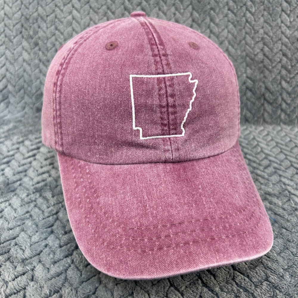 Arkansas State Outline Unisex Maroon Adams Baseball Cap Dad Hat Adjustable OSFA
